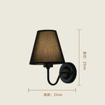Fabric Lampshade Wall Sconce with LED Bulb for Home Decoration