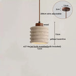 Yellow Travertine LED Pendant Light Fixture Glass Nordic Modern Hanging Lamp