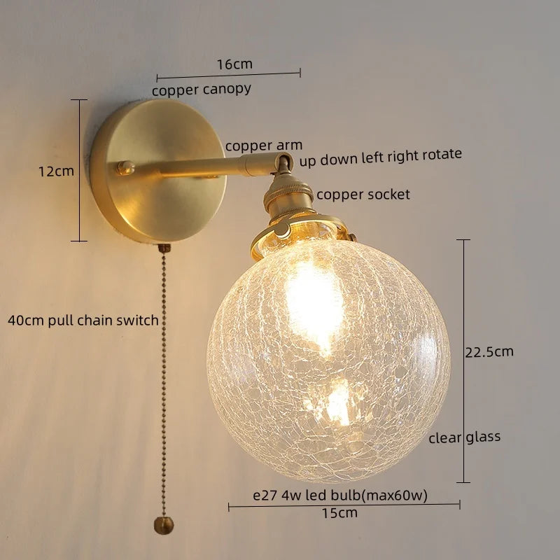 Green Glass LED Wall Lamps - Modern Home Decor Applique Murale