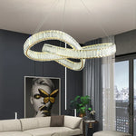 Rotating Crystal Chandelier: Modern Hong Kong-Style Designer Lamp for Living Room