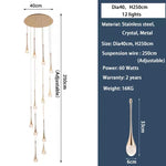 LED Crystal Chandelier: Modern Living Room Gold/Silver/Black Ceiling Light
