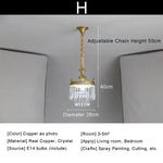 Luxure Crystal Chandelier: Modern Copper Ceiling LED Light Fixture for Living Room