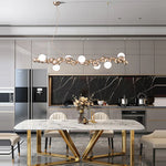 Dimmable LED Hanging Pendant Light for Living Room - Gold Silver Luminaire