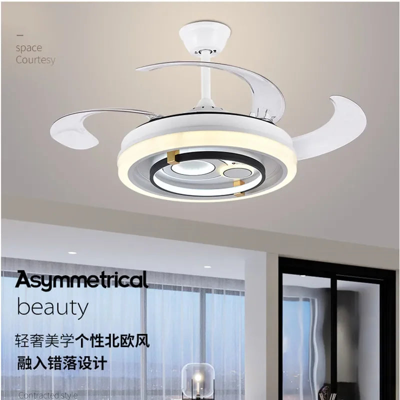 Smart Ceiling Fan Light with Remote Control Silent Design