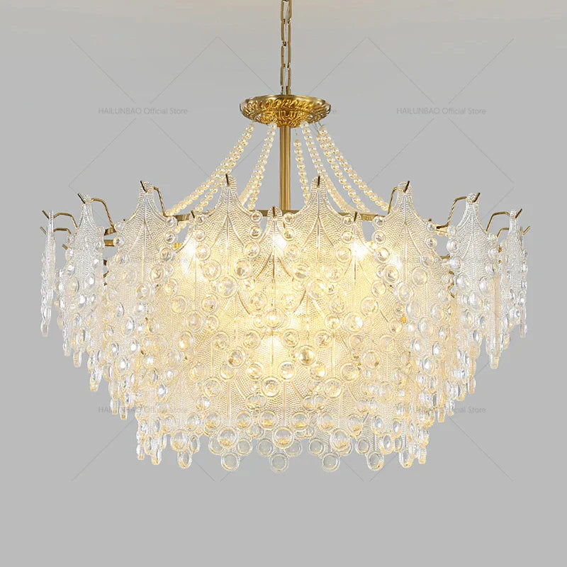 Luxury Cream Wind Crystal Chandelier: High-End Living Room, Dining Room, Bedroom Light