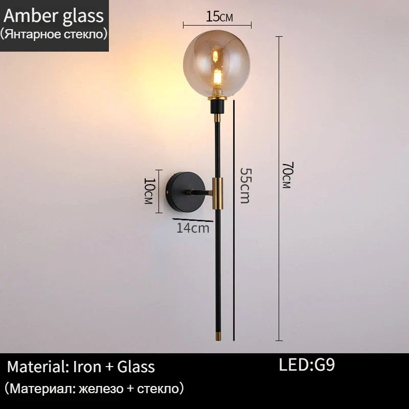 Glass Ball Wall Lamp for Modern Home Decor & Lighting Fixture