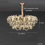 Nordic Crystal Chandelier Dimmable LED Pendant Lamp for Elegant Living Room Décor