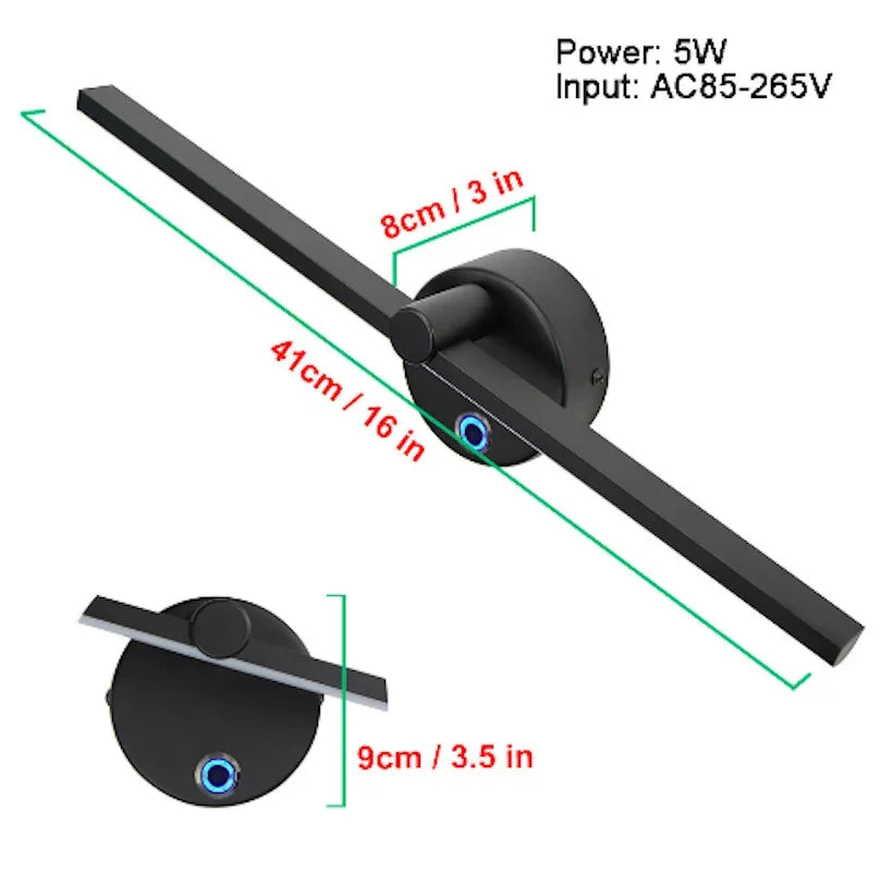 Linear LED Wall Lamp with Switch, 300° Rotation, 41CM, Nordic Minimalist Design