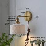 Copper LED Sconce Wall Lamp Pull Chain Switch Nordic Modern Ceramic Mirror Light