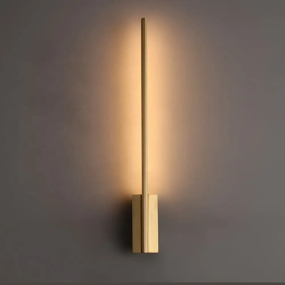 Modern Copper LED Wall Sconce for Bedroom - Luxury Gold Indoor Lighting