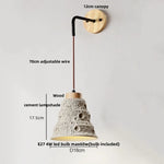 Adjustable Wall Lights Pull Chain Switch Wood Socket Cement Modern Bedside Lamp