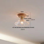 White Ceramic LED Ceiling Lamp Wood Ash Nordic Modern Copper Light