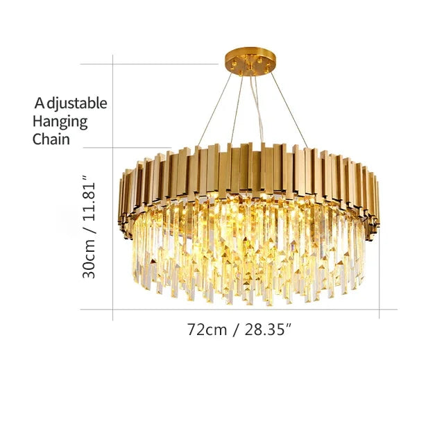 Gold Black Crystal Chandeliers LED Ceiling Light for Luxe Living & Hospitality