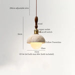 Afralia™ Yellow Travertine Cylinder Stone LED Pendant Lights for Interior Lighting