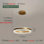 Crystal Ring LED Pendant Light - Modern Home Lighting for Bedroom and Restaurant