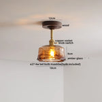 Yellow Glass LED Ceiling Lamp - Modern Nordic Style Lighting Fixtures