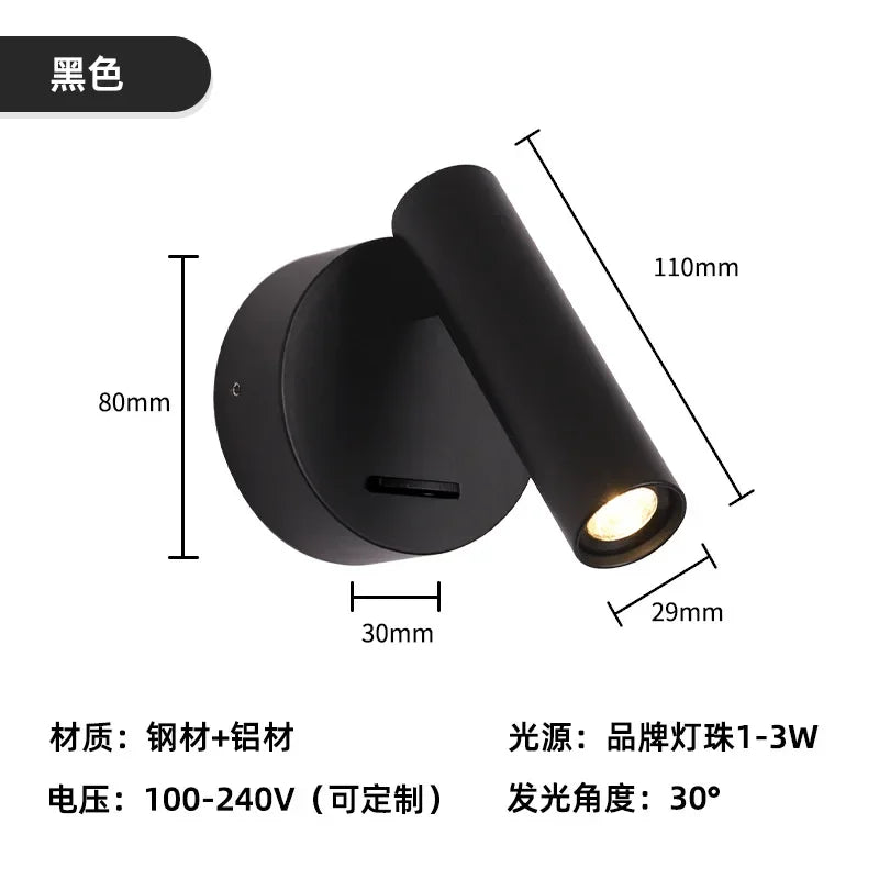 Warm White LED Wall Sconce Light for Bed Headboard Decoration
