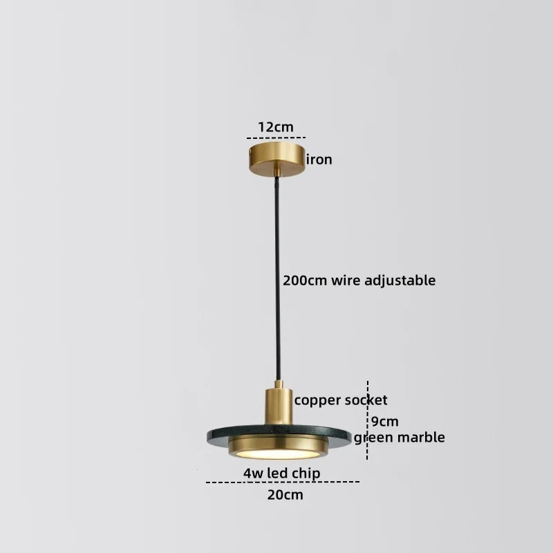 LED Marble Pendant Lamp: Modern Luxury Hanging Light for Home, Restaurant & Bedroom