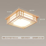 Solid Wood Ceiling Chandelier Light for Home Decor, LED Square Lamp for Living Room