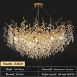 Gold Crystal Chandeliers for Dining Room Branch Hanging Lamp Large Lighting