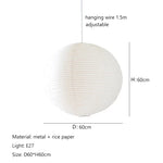 Round Rice Paper LED Pendant Lights for Home Decor Chandelier