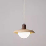 Japanese Wooden Stone Chandelier Pendant Light, Wabi-Sabi Style Yellow Cavity-Stone Lamp