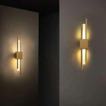 Gold Tube Wall Sconce Iron Acrylic Modern Bedroom Living Room Lamps