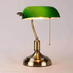 Glass Lampshade Bank Desk Table Lamps White Green LED Light E27