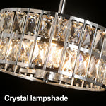 Modern LED Crystal Chandelier Adjustable Pendant Light for Kitchen Island Dining Room