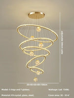 Crystal LED Chandelier: Modern Living Room Pendant Lights, Glass Globe Hanging Lamp