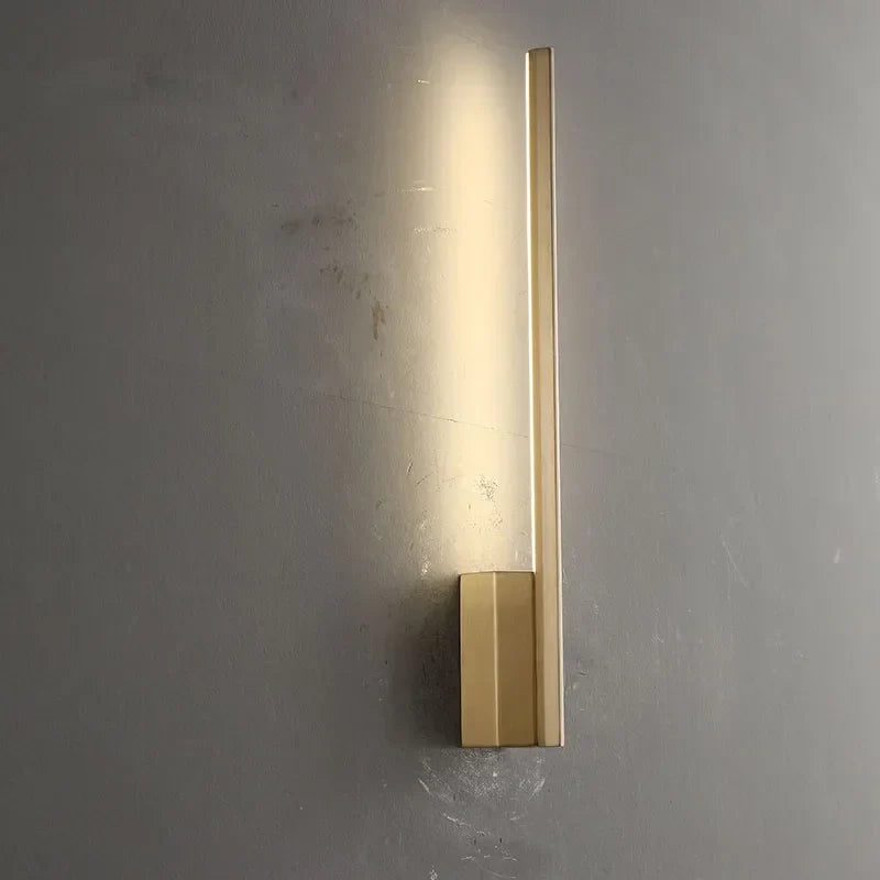 Modern Copper LED Wall Sconce for Bedroom - Luxury Gold Indoor Lighting