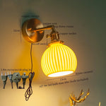 Afralia™ Brass Ceramic LED Wall Light | Nordic Modern Bedside Lamp for Bedroom, Bathroom, and Sofa