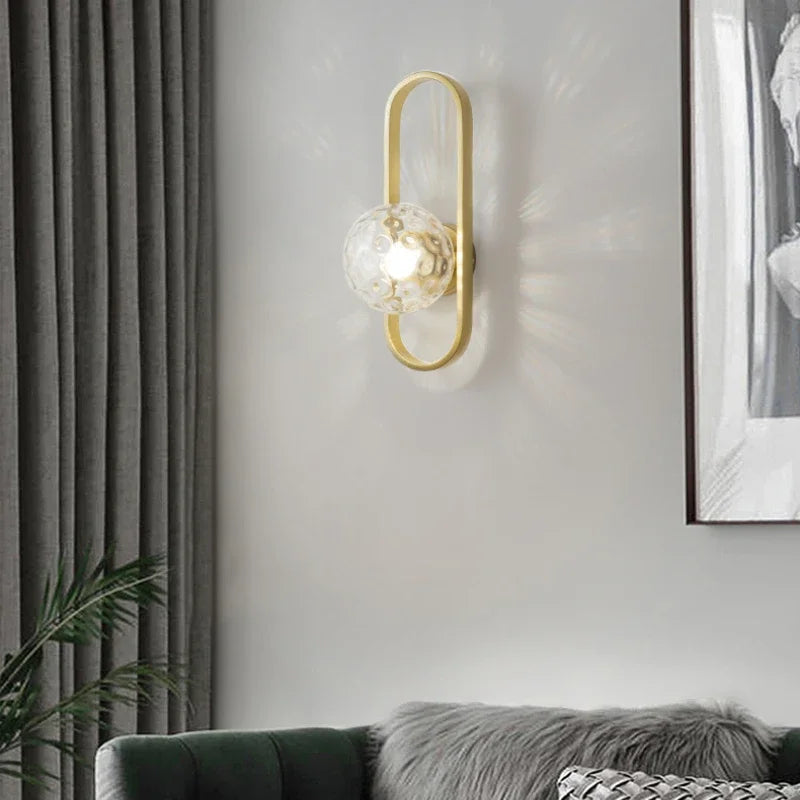 Nordic Glass Wall Light Sconce for Bedroom, Staircase, Living Room - LED E27