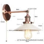 White Glass LED Wall Light Sconce Vintage Bedroom Lamp Industrial Wall Lights