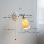 Afralia™ Ceramic Wall Sconce Light Copper Arm Nordic Minimalism Bedroom Bathroom Mirror