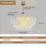 Luxury Cream Wind Crystal Chandelier: High-End Living Room, Dining Room, Bedroom Light