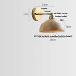 Nordic Walnut Wood Copper Up Down LED Wall Sconce Bedside Lamp