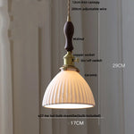 Wood Ash LED Pendant Light - Adjustable Nordic Modern Hanging Lamp