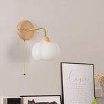 Wood Canopy LED Wall Light with Pull Chain Switch for Bar, Bedroom & Restaurant