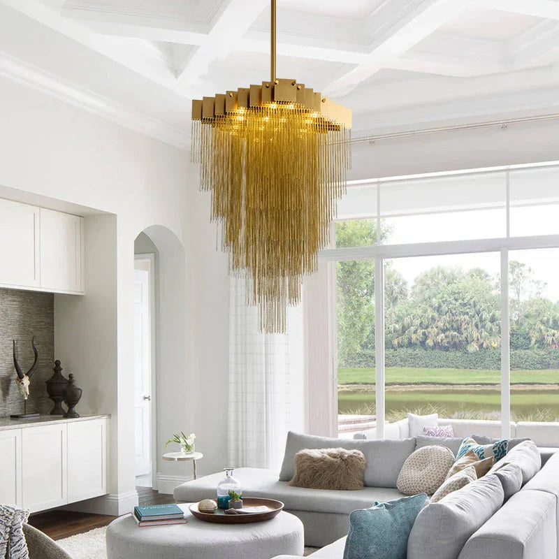 Tassel Long Chain Smart Chandelier for Elegant Living Spaces
