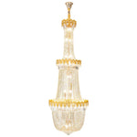 Crystal Chandelier: Luxury Duplex Hotel Living Room Stairwell Design