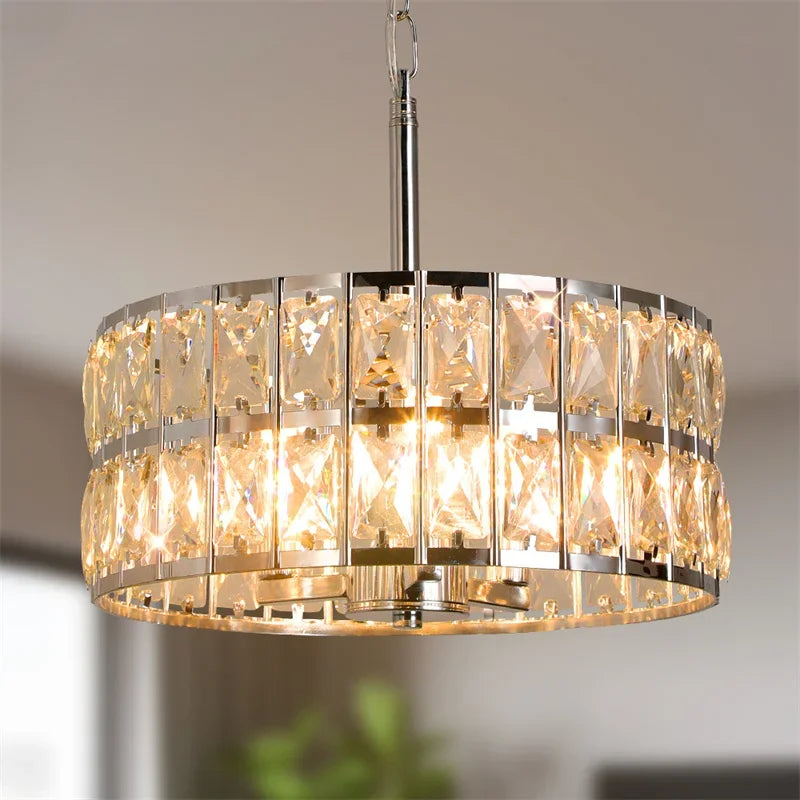Crystal Pendant Light: Modern LED Chandelier for Home Decor & Kitchen Island