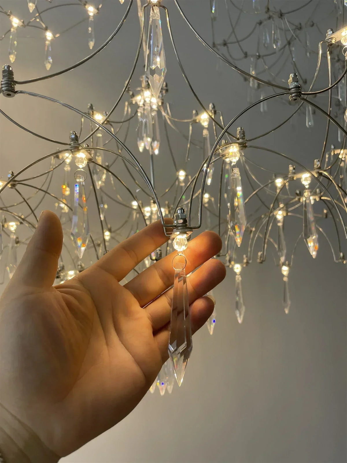 Starry Crystal Chandelier Ceiling Light Luxury Modern Living Room Bedroom Restaurant
