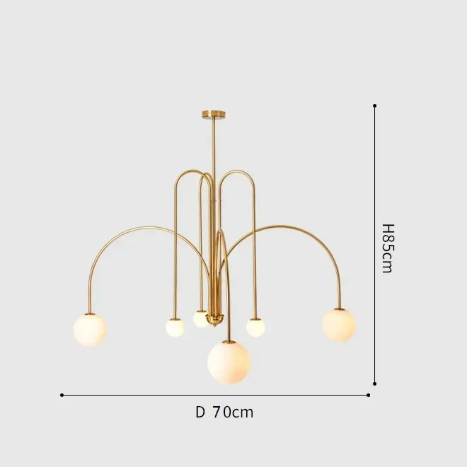 Glass Pendant Chandelier for Living Dining Room Suspension Lamp