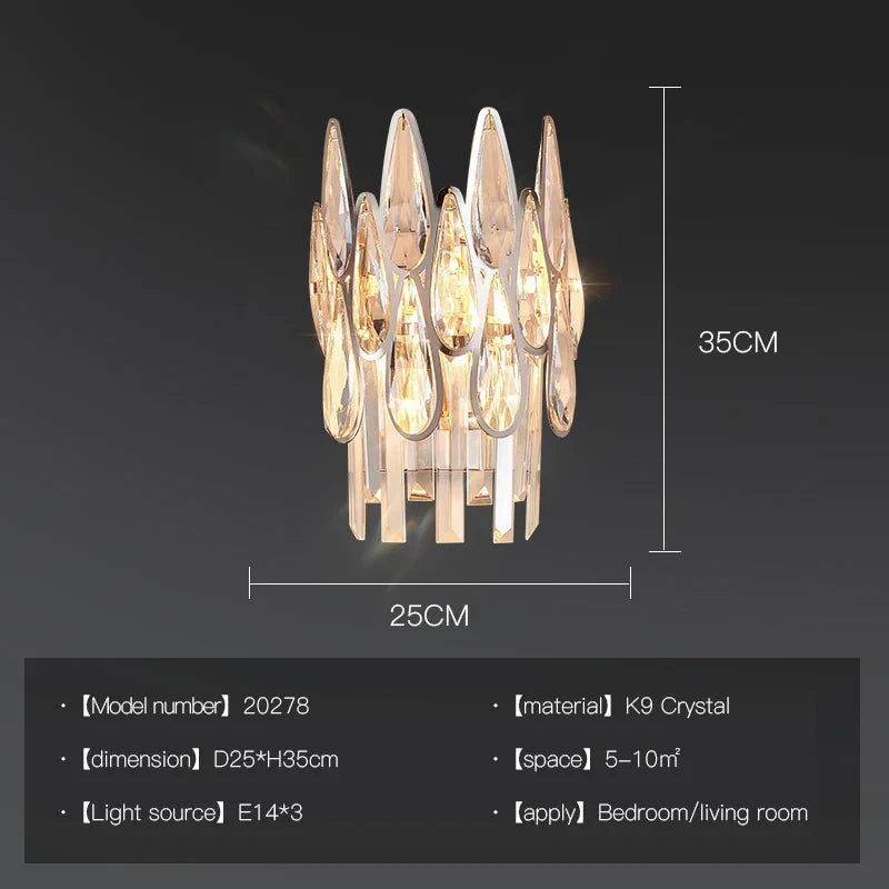 Crystal LED Chandelier | Long Stairway Villa Light | Modern Luxury Post Lamp