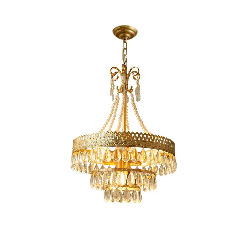 Crystal Water Drop Chandelier for Kitchen Dining Room