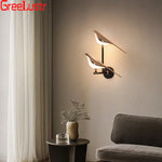 Rose Gold Nordic Bird LED Wall Sconce for Bedroom & Hallway Decor