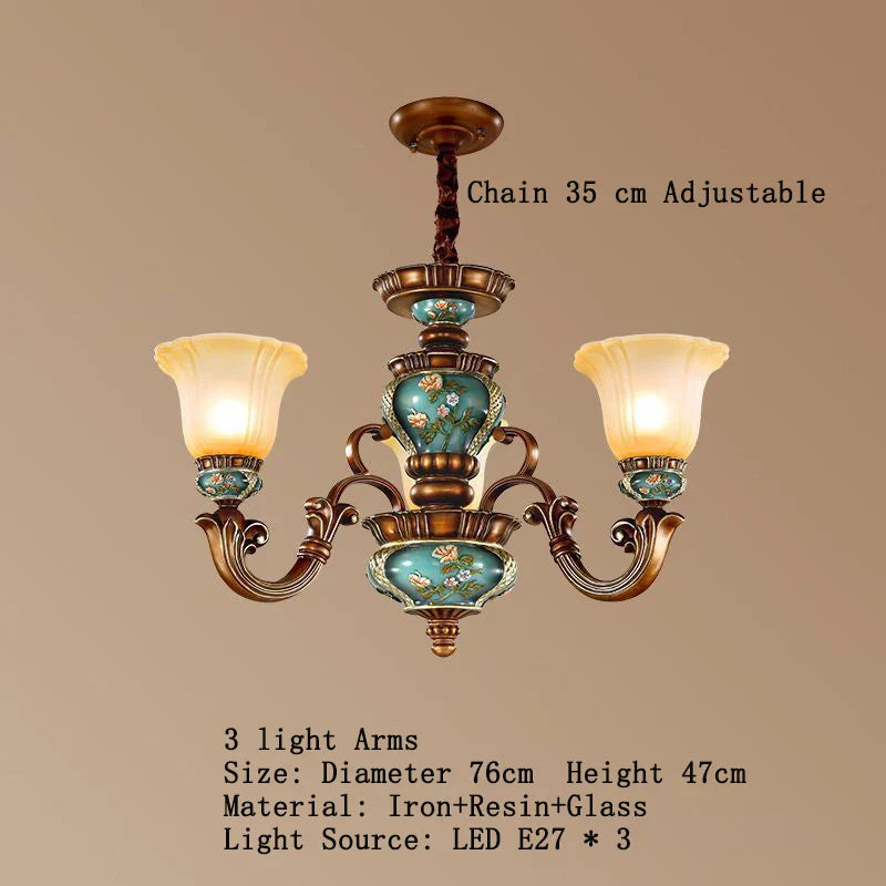 Classical Resin Chandelier for Luxurious Living Room, Dining Room, and Bedroom Lighting