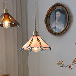 Pink Glass LED Pendant Light Fixture Vintage Style Loft Kitchen Hanging Lamps