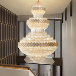 Crystal Chandelier - Modern Duplex Loft Staircase Living Room Lighting